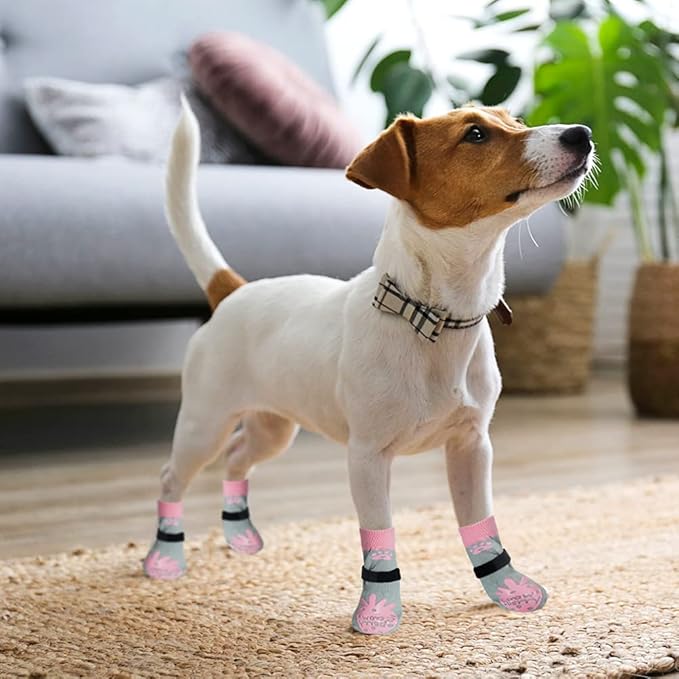 BEAUTYZOO Anti-Slip Dog Socks,Dog Shoes for Hot/Cold Pavement,Paw Protectors with Grips 3 Pairs for Puppy Small Medium Large Senior Old Dogs,Dog Socks to Prevent Licking and Hardwood Floor Protection-PawvioPets