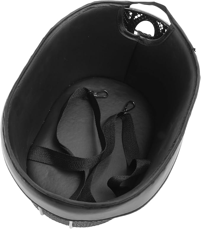 Dog Bike Basket Mountain Bike Shopping Basket Portable Cat and Dog Carrier for Bike Front Crossbar with Sponge Liner ty Strap (Black)-PawvioPets