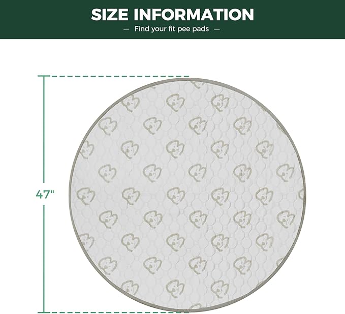 FXW Washable Pee Pads for Dogs, Puppy Pads with Super Absorbent, Specifically Designed for Whelping Box, 47" Round, Khaki, 1 Pack-PawvioPets