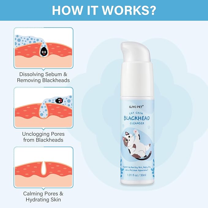 Cat Chin Acne Care Kit - Gently Removes Cat Chin Blackheads, Equipped with Cleansing Brush, Cruelty-Free, Nurtures Cat's Chin Softness and Freshness, 1.01 fl. oz-PawvioPets