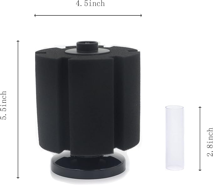 ALEGI 2 Pcs Large Sponge Filter Kit with Airline Tubing, Air Pump Valves, Suction Cups for 125 Gallon Tank-PawvioPets
