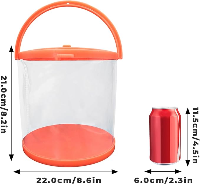 Foldable Small Aquarium, Portable Fish Tank, Fish Transport Container, Plasitc Fish Bowl, Beginner Tank, Great Concept for Catching and Release Critters, Beach, Pool and Lake-PawvioPets