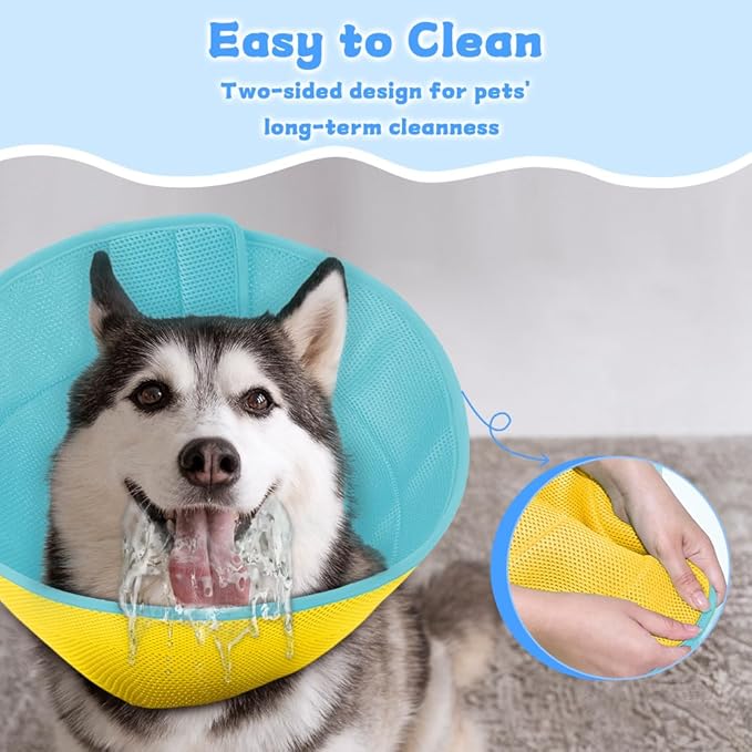 Dog Cone Soft Recovery Collars & Cones After Surgery for Medium Large Dogs, Comfy Ecollars to Stop Licking, Adjustable, Dog Ecollars for Recovery Fabric: Soft Comfort, Ecollars of Shame Alternatives-PawvioPets