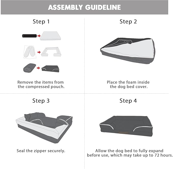 Friends Forever Orthopedic Dog Bed for Medium Dogs, Waterproof Memory Foam Dog Sofa Bed M with Removable Washable Cover, Ally Khaki, 28x23x6.5-PawvioPets