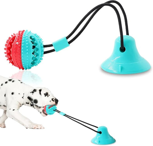 Dog Toys Dog Chew Toys for Aggressive chewers, Puppy Dog Training Treats Teething Rope Toys for Boredom Dog Puzzle Treat Food Dispensing Ball Toys for Puppies Teething (Blue)-PawvioPets