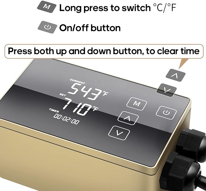 Digital LCD Temperature Controller, User-Friendly Operation, Gloden, 110V, HTHC04G-US-PID-PawvioPets