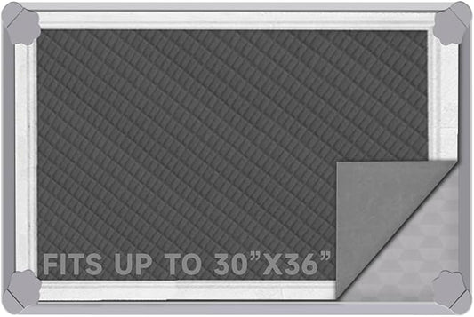 ELEGX Pee Pads Tray 30 X 36 Inches, Silicone Dog Bedpan Tray, High Edge Puppy Pad Holder Tray for Easy to Clean and Spill Free Dog Bedpan Training Pad Tray with Fixing Buckle-PawvioPets