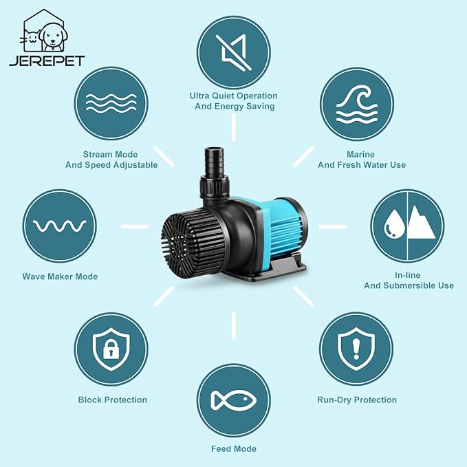 1250gph Aquarium 24V DC Water Pump with Controller, Submersible and Inline Return Pump for Fish Tank,Aquariums,Fountains,Sump,Hydroponic,Pond,Freshwater and Marine Water Use (32W,13.1FT)-PawvioPets