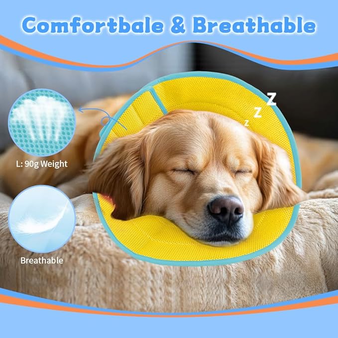 Dog Cone Soft Recovery Collars & Cones After Surgery for Medium Large Dogs, Comfy Ecollars to Stop Licking, Adjustable, Dog Ecollars for Recovery Fabric: Soft Comfort, Ecollars of Shame Alternatives-PawvioPets