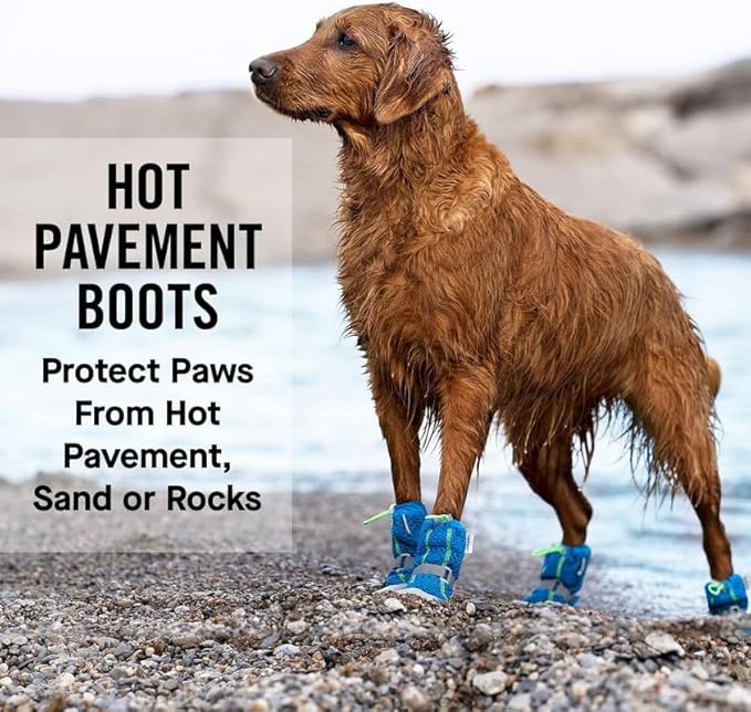Canada Pooch Dog Boots for Hot Pavement - Dog Boots & Paw Protectors with Anti Slip Rubber | Water Friendly, Breathable Dog Shoes for Hot Days, Great for Dogs Neon Pink - Size 4-PawvioPets