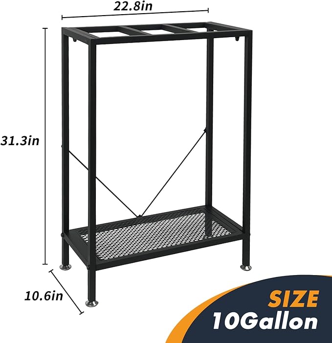 Fish Tank Stand: The Perfect 10 Gallon Metal Aquarium Stand Measuring 22.8" W x 10.6" D x 31.3" H to Fit Your Aquatic Display Needs.-PawvioPets
