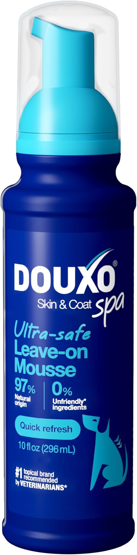 DOUXO® Skin & Coat SPA - Ultra-Safe Quick Refresh Leave-on Mousse for Dogs, 10 fl oz, Safely Cleans and Refreshes, Leaves The Coat Soft, Radiant and Smelling Great, Skin-Friendly Formula-PawvioPets