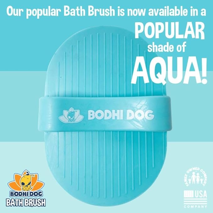 Bodhi Dog Shampoo Brush - Pet Grooming & Bath Supplies for Dogs and Cats - Bath Brush for Long & Short Hair - Premium Scrubber for Shower, Bathing & Massage (One Pack, Aqua)-PawvioPets