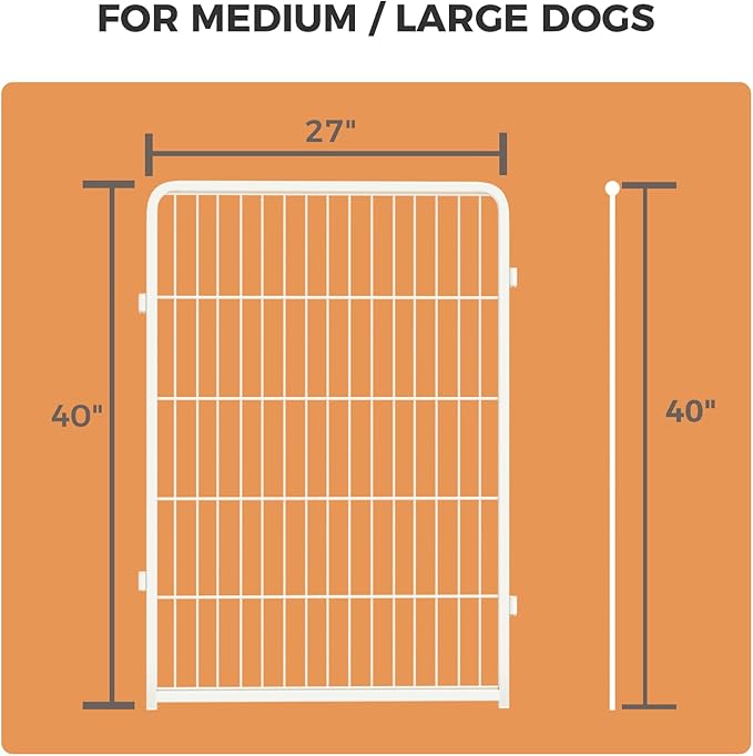 FXW Homeplus Unleashed Indoor Dog Playpen - Stress-Free and Safe Play, Heavy Duty 40 Inch 2 Wire Panels Dog Pen for Medium and Large Dogs, White│Patented-PawvioPets