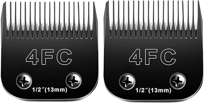 4FC Blades Dog Grooming Blades Compatible with Andis/Oster A5/Wahl KM-10 Series Dog Clippers,Detachable Clipper Replacement Blade,Black(4FC/2PCS)-PawvioPets