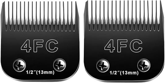 4FC Blades Dog Grooming Blades Compatible with Andis/Oster A5/Wahl KM-10 Series Dog Clippers,Detachable Clipper Replacement Blade,Black(4FC/2PCS)-PawvioPets