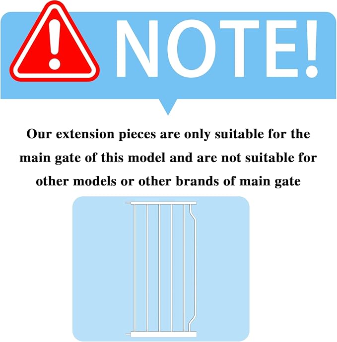 Extra Wide Baby Gate 14.17in Wide Extensions Walk Through Baby Gate Pressure Mount Auto Close Child Safety Gates (White, Extension-14.17"/36cm)-PawvioPets