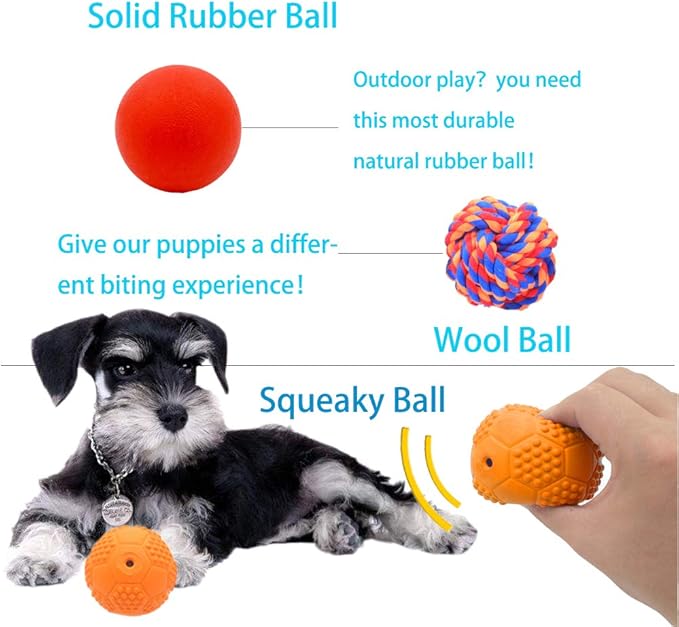5 Different Functions Interactive Dog Toys for Puppies, Puppy Puzzle Toys for Small Dogs, Dog Balls for Small Dogs, Treat Dispensing Dog Toys, Squeaky Ball, Small Breed-PawvioPets