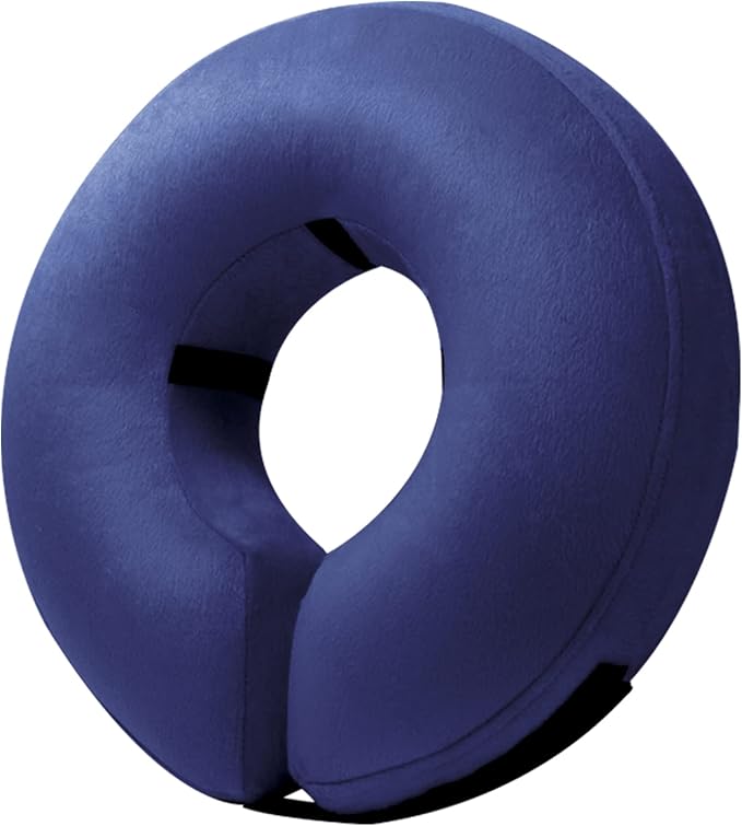BENCMATE Inflatable Dog Cone Collar Alternative, Soft Dog Cone for Small Medium Large Dogs and Cats, Neck Recovery ECollar Donut Collar After Surgery (Large, Navy Blue)-PawvioPets
