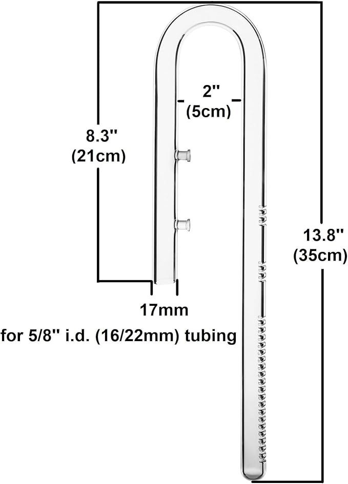 Glass Lily Pipe Set Outflow with Surface Skimmer & Multi-Level Water Intake (17mm for 16/22mm (5/8'' i.d.) tubing)-PawvioPets
