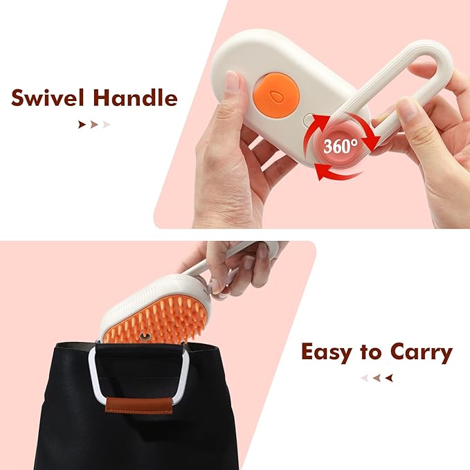 Cloud Care Cat Brush, Cat Steam Brush for Shedding, 4-In-1 Self-Cleaning Pet Steam Brushs for Long and Short Hair Cats and Dogs Grooming Supplies-PawvioPets