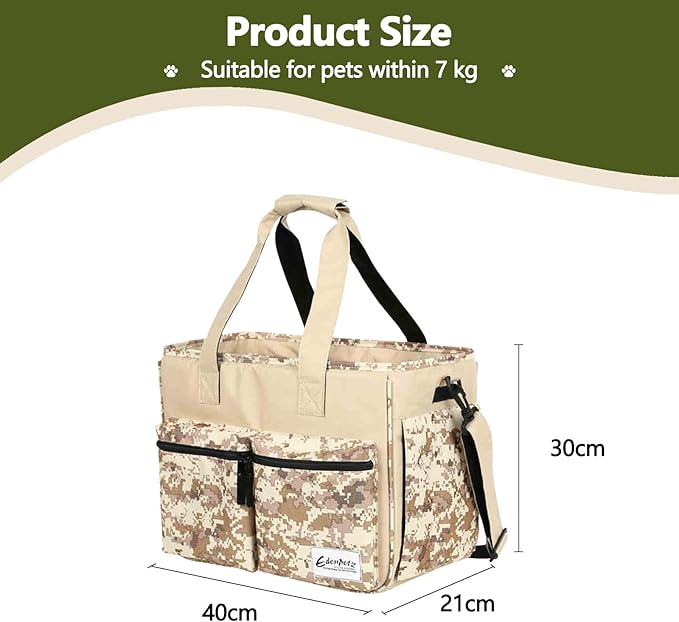 Cat Carrier Bag, Foldable Pet Bag Airline Approved, Pet Travel Carrier for Medium Cats Small Cats Dogs, Sturdy Transport Carriers Long Trips(Brown)-PawvioPets