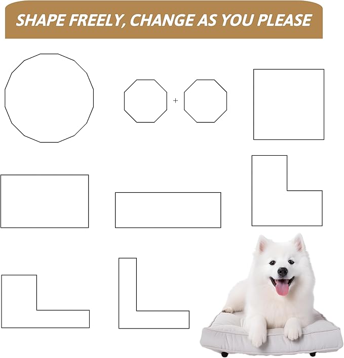 Dog Playpen, Outdoor Dog Fence, 16 Panels, 32" H Dog Pen for Medium/Small Dogs, Heavy Duty Metal Pet Fence with Gate, Portable Dog Fence for RV Camping and Yard (Black)-PawvioPets