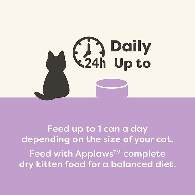 Applaws Natural Wet Cat Food in Broth, Limited Ingredient Canned Wet Cat Food, No Additives, Made with Natural Ingredients, Kitten Variety in Broth Cans (16 x 2.47oz Cans)-PawvioPets
