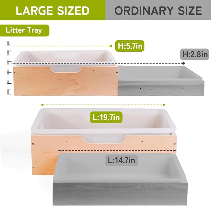 3 in 1 Extra Large Rabbit Hay Feeder with Litter Box, Wooden Bunny Toilet, for Large and Medium-Sized Dwarf Rabbit, Guinea Pig, Chinchillas, Hamster, Ferret, Other Animals-PawvioPets