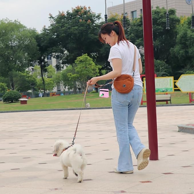 COOWONE Dog Treat Pouch with Pet Training Clicker, Detachable Dog Puppy Training Treat Bag, 900D Oxford Cloth Magnetic Closure Small Dog Walking Bag for Travel or Outdoor Use-PawvioPets