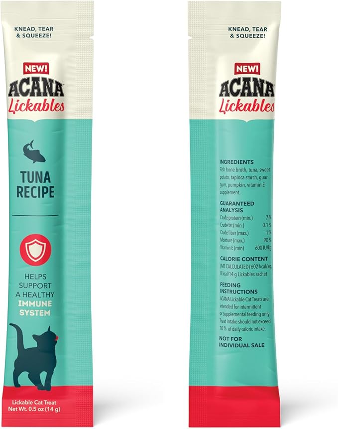 ACANA Lickables Cat Treats Tuna Recipe .5oz Tubes (5 Count)-PawvioPets
