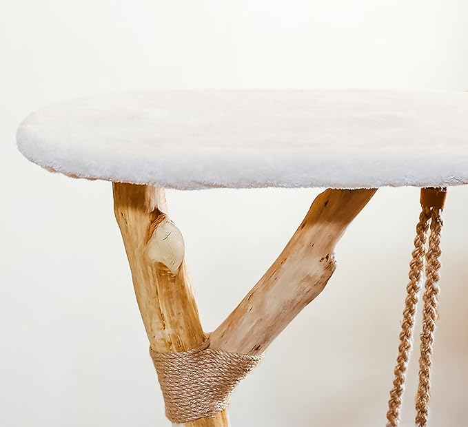 50" Tall Cat Tree Tower, Modern Cat Tree for Indoor Cats, Washable Wooden Perchs and Climbers for Large Cats, Cute Cat Furniture with Unique Cat Swing-PawvioPets