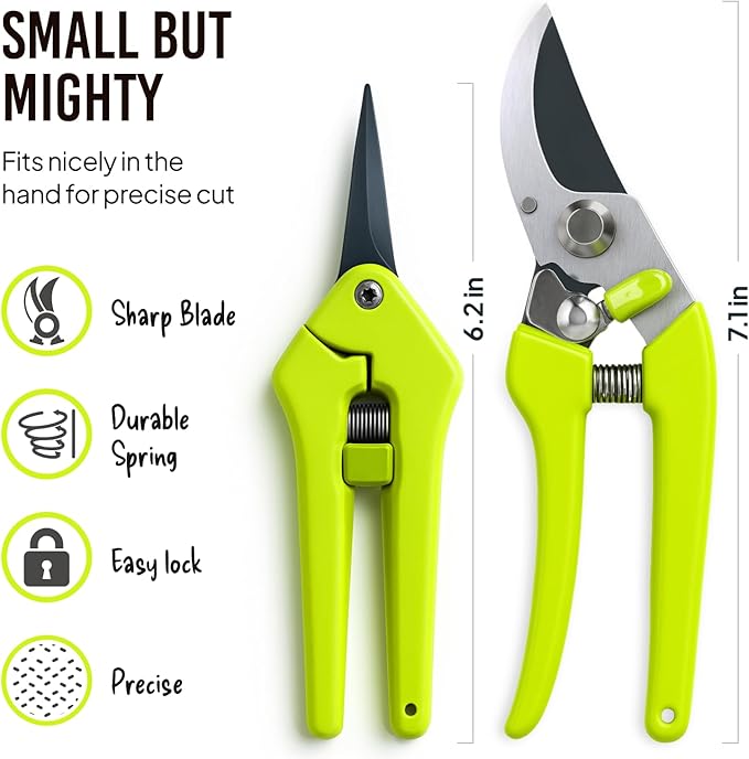 2-Pack Stainless Steel Gardening Scissors, Pruning Shears and Clippers for Gardening-PawvioPets
