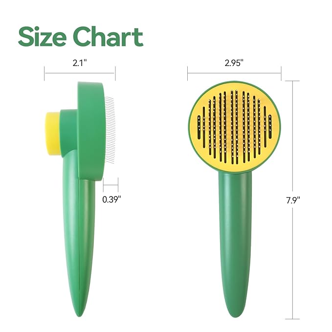 Dog & Cat Brush,Pet Grooming Kit 2PCS- Cat Brush for Shedding| Pet Metal Comb. Self-Cleaning Slicker Brush for Short and Long Hair. Removes Undercoat, Loose Hair, Tangled, Dirt and Massages.-PawvioPets