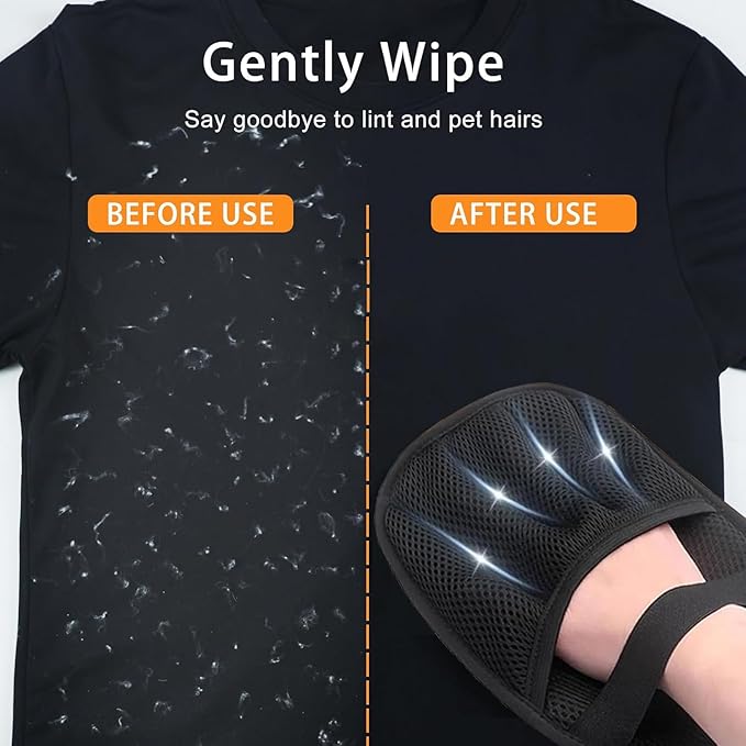 3PC Pet Hair Removal Glove for Cats & Dogs, 2025 Newly Upgraded Five-Finger Electrostatic Pet Hair Gloves, Reusable Pet Hair Remover Tool for Furniture, Car, Couch, Carpet, Clothes-PawvioPets