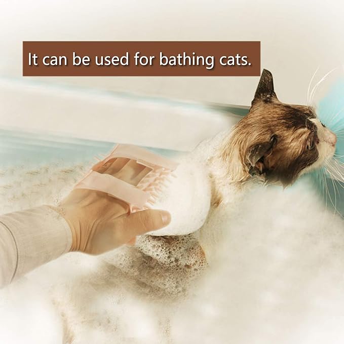 ABCOOL Cat Pet Self Grooming Comb Brush - Multi Functional Catnip Flavor Corner Massage Glove Tool for Kitten Puppy Relaxing, Extra Soft Silicone Pins Handy Hair Shedding Trimming-PawvioPets