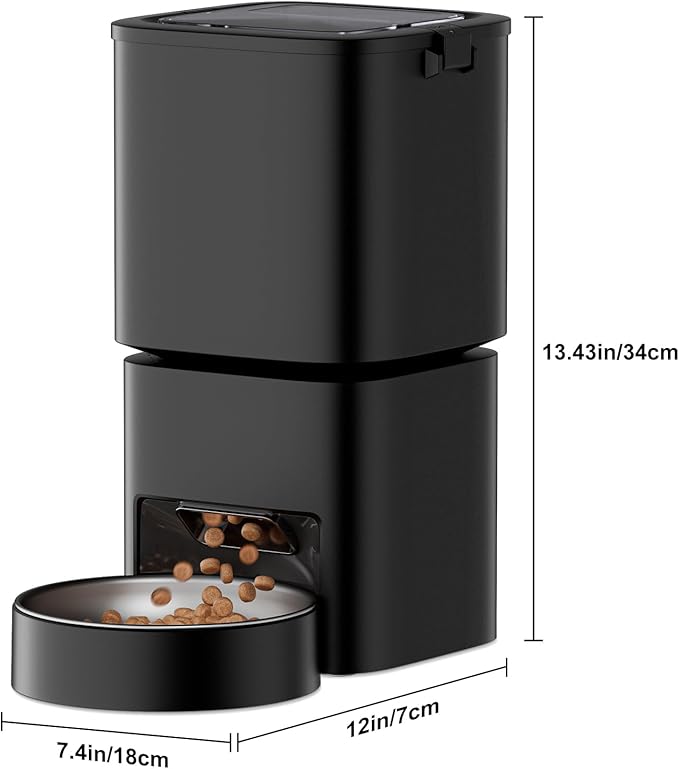 Automatic Cat Feeder, 5L/21 Cup Timed Automatic Pet Feeder, Dual Power Auto Dog Feeders, Pet Dry Food Dispenser for Cats & Small Dogs, 1-10 Meal Programmable 1-15 Portion Control Cat Feeder(Not WiFi)-PawvioPets