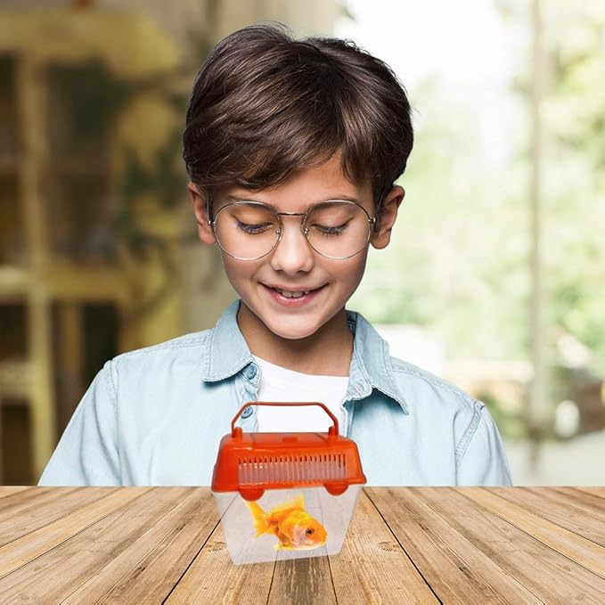 ArtCreativity Small Plastic Aquariums for Kids, Set of 4, Single Fish Aquariums in Assorted Vibrant Colors, Under-The-Sea Party Favors, Aquatic Party Supplies, Aquarium Gift Shop Items, 5 Inches-PawvioPets