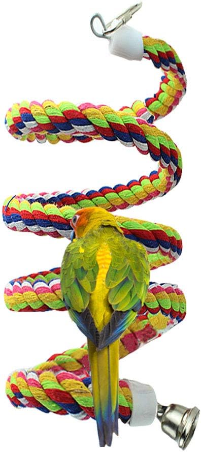 2pcs 63in Bird Perch Rope Bungee Parrot Toy - Pure Natural Cage Chewing Toy-PawvioPets