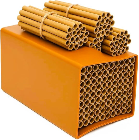 1 Set Cardboard Bee House Nesting Tubes - 6" Long X 5/16" Diameter Tube for Mason Solitary Bees - for Filling Insect Hotels and Bug Houses-PawvioPets