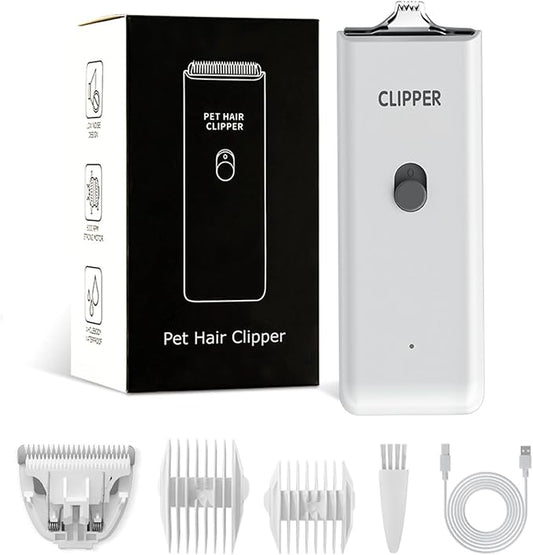Feet Hair Trimmer, Dog Clippers,Quiet Washable USB Rechargeable Cordless Dog Grooming Kit,Electric Pets Hair Trimmers Shaver Shears for Dogs and Cats White-PawvioPets