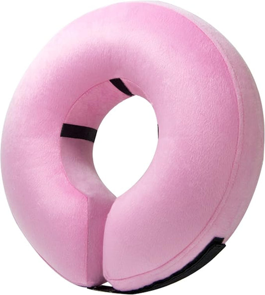BENCMATE Inflatable Dog Cone Collar Alternative, Soft Dog Cone for Small Medium Large Dogs and Cats, Neck Recovery ECollar Donut Collar After Surgery (Large, Pink)-PawvioPets