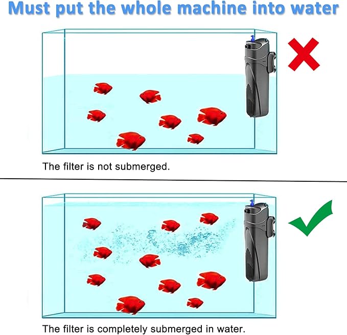 COOSPIDER Aquarium Filter Sun JUP-01 for 40-80 Gallon Tank Clear, U-V Fish Tank Green Clean Machine Submersible Pump w/ 1 Spare Bulb + 2 Replace Filter-PawvioPets