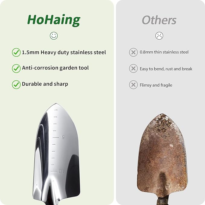 Garden Tool Set, 2 Pieces Stainless Steel Heavy Duty Garden Tools, Gardening Kit with Wooden Handle Garden Hand Tools, Durable Garden Tools for Gardening, Gardening Gifts for Women Men-PawvioPets