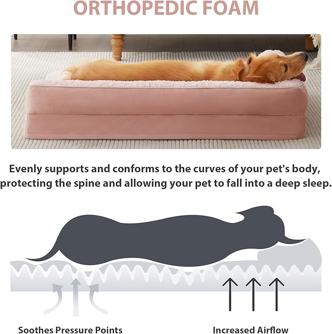 BFPETHOME Orthopedic Dog Beds for Large Dogs-Waterproof Sofa Dog Bed with Removable Washable Cover, Large Dog Bed with Waterproof Lining and Nonskid Bottom,Pet Bed for Large Dogs-PawvioPets