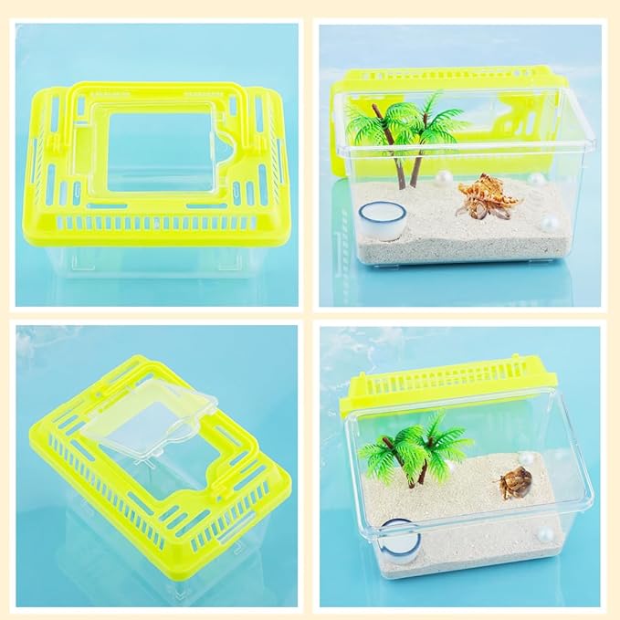 20 Pack Small Plastic Reptile Carrier Tarantula Enclosure Snake Breeding Box Hatching Container for Spider Fish Turtle Hermit Crab Bearded Dragon Lizard (5.1 x 3.5 x 3.5 Inch)-PawvioPets