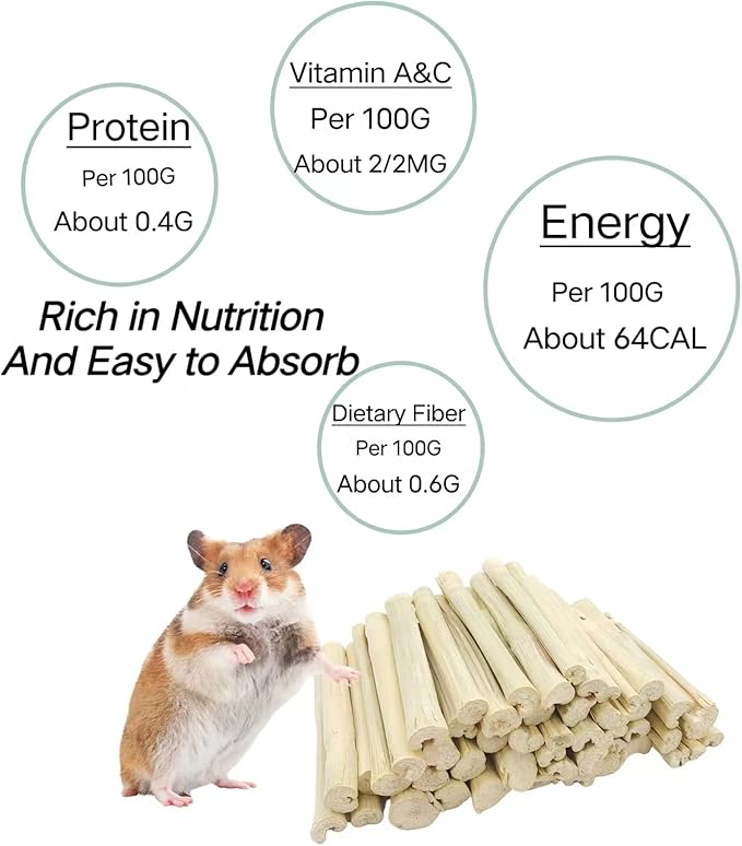 700g/1.5lb Sweet Bamboo Sticks for Rabbits Bunny Chew Toys,Chinchilla Molar Treats Chew Sticks for Small Animals Rabbits Hamsters Guinea Pigs-PawvioPets
