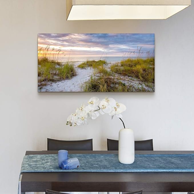 canvas wall art for living room bedroom Wall Decor ocean sand dunes grass Landscape painting Ready to Hang Home Decorations office family bathroom kitchen sea beach canvas art Prints pictures Works-PawvioPets
