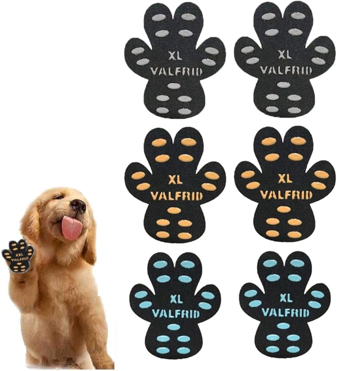 Dog Paw Pads Anti-Slip Paw Protector,15 Sets-60 Pads Keeps Dogs from Slipping On Hardwood Floors,Traction Control Non-Skid Stronger Adhesive for Senior Dogs and Weak Paws Multicolor XL-PawvioPets