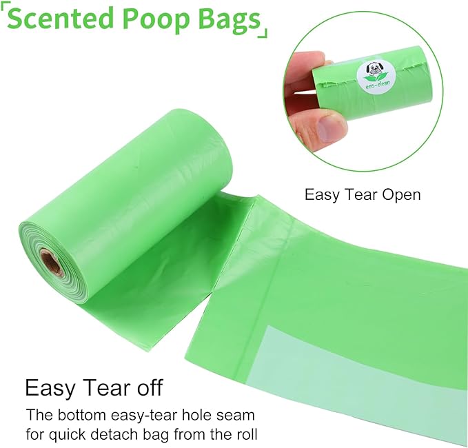 ECO-CLEAN 360 Count Dog Poop Bags with Dispenser, Leak-Proof, Unscented, 0.2 Ltr Capacity, Indoor/Outdoor Use-PawvioPets